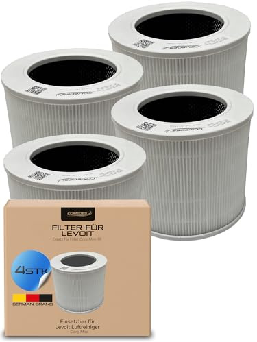 Comedes Ersatzfilter kompatibel mit Levoit Core Mini (Core Mini-RF) – 3-in-1 H13 HEPA & Aktivkohle mit Vorfilter – Austausch Luftfilter gegen 99,97% Staub, Pollen, Rauch, PM2.5 & Tierhaare (4 Stück)