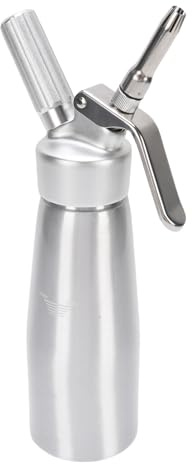 Yechiry Schlagsahne -Spender 500 Ml, Professioneller Aluminium -Peitschencremermaker Kanister Schlagsahne Maker mit 3 Düsen für den Kommerziellen und Häuslichen Gebrauch