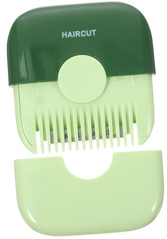 Manueller Haartrimmer mit Kamm für Pony und Split Ends | Leichtes Design mit Schutzabdeckung, für Reise und Zuhause, Grün, ABS Edelstahl Kunststoff