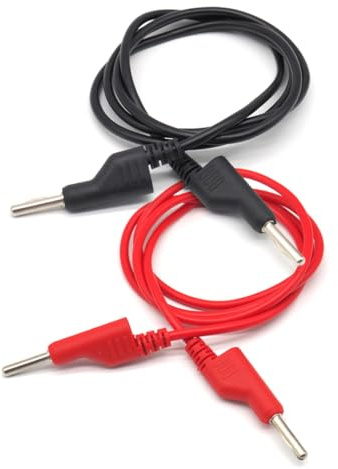 GNALIA Cavo Unipolare 4Mm, 2 Pezzi 1M Spin Banana Doppia Per Multimetro, Test Elettrici 1000V 15A Rosso E Nero