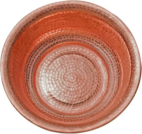 Hand-Hammered Copper Foot Soak Basin - Portable Pedicure Bowl for Camping, Picnics, Versatile Fire Bowl and Incinerator, 38/41cm Diameter(Red Copper,38cm)
