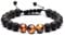 Lion & Son Lava-Armband Tigeraugen-Perlen Buddha-Armband Herren-Schmuck Braun Schwarz Handmade Naturstein Perlenarmband Hand gefertigt Geschenkidee Surferarmband Wasserfest, 20 cm