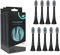 happybrush Aufsteckbürsten für Schallzahnbürste VIBE 2 | Sonic Wechselköpfe 9 St (3x3) Schwarz | Original Ultraschall Ersatzbürsten mit Abgerundeten Borsten | NICHT kompatibel mit VIBE 1 & 3