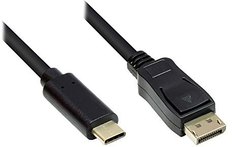 Good Connections Adapterkabel - USB-C Stecker an Displayport 1.2 / DP 1.2 Stecker - 4K / UHD @60Hz - KUPFERLEITER - 10 m - schwarz GC-M0109