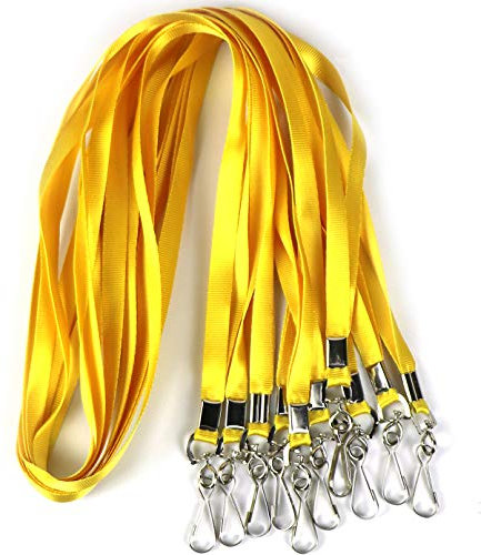 Bulk Lanyards Premium Kreuzfahrt-Schlüsselband aus Nylon mit Ausweishalter, perfekt für Büro, Kinder, Lehrer (gelb, 100 Stück)