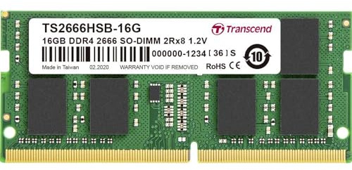 Transcend TS2666HSB-16 Arbeitsspeicher 16 GB DDR4 2666 MHz Arbeitsspeicher Modul (16 GB, DDR4, 2666 MHz, SO-DIMM)