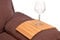 GLOW Flexible Sofa Tray Table – Set of 2 Stylish Wooden Folding Coaster for Arm Rest Chair Couch Seat Protection – Ideal for Tea Cup Coffee Mug Glass Bottle Cans Plates Snacks Phone Laptop Remote