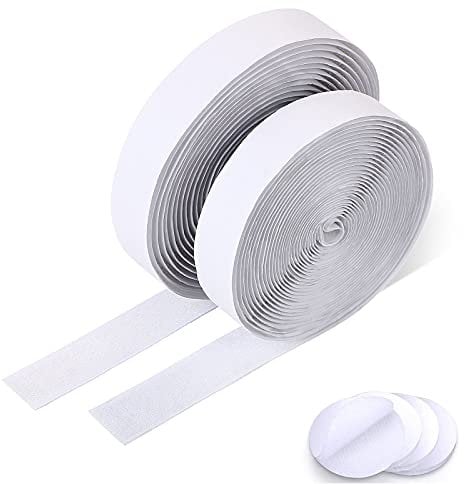 Vicloon Klettband Selbstklebend Extra Stark, 8M Doppelseitig Klebende mit Klettverschluss Selbstklebendes Klebepad Flauschband und Hakenband, 20mm Breit - Weiß
