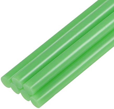 sourcing map 6pcs Mini Hot Glue Sticks for Glue Gun 7mm x 100mm Small Glue Sticks, Green
