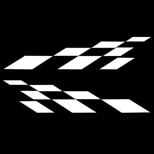 iSpchen 2 Stück Autoaufkleber Tuning Racing aufkleber Auto Karosserie Seitenaufkleber Personalisierte Kariert Grafik Aufkleber Vinyl Wasserdichte Dekorationsaufkleber Sticker,120cmx30cm