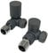 UKDD® Towel Rails Valve Radiators Suitable for Installation of Your Heated Designer Minimalist Central Heating System (Towel Rail Corner Anthracite Valves (Pair))