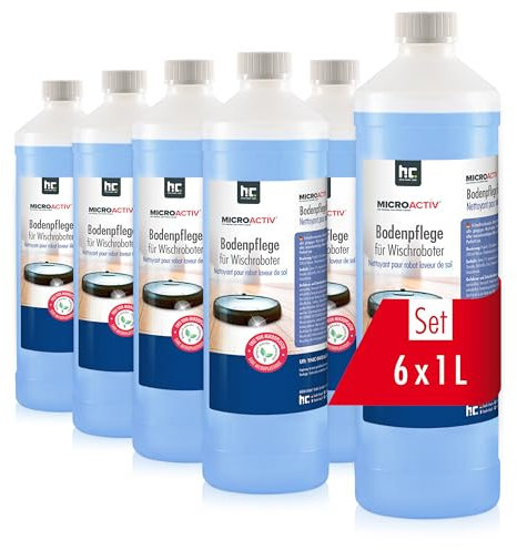 Höfer Chemie Bodenpflege für Wischroboter – 6 x 1 L Konzentrat – Streifenfreie Reinigung für alle Böden – Schnell trocknend & rutschhemmend – Für alle Marken geeignet