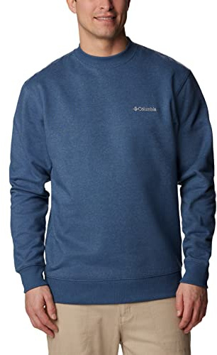 Columbia Mens Hart Mountain II Crew Sweatshirt, Dark Mountain Heather, Large