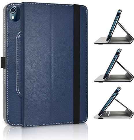 JRTAL Case for Nokia T10, Premium PU Leather 360 Degree Rotating Flip Cover for Nokia T10 8 Tablet (Not Fit Other models) - Dark Blue
