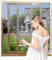 AMLOOPH Magnetic Window Fly Screens for Windows Nets to Keep Bugs Out, Up to 155x185cm DIY Fly Bug Mosquito Net Window Mesh Insect Screen for Windows, White PVC Frames Grey Fiberglass Window Screen