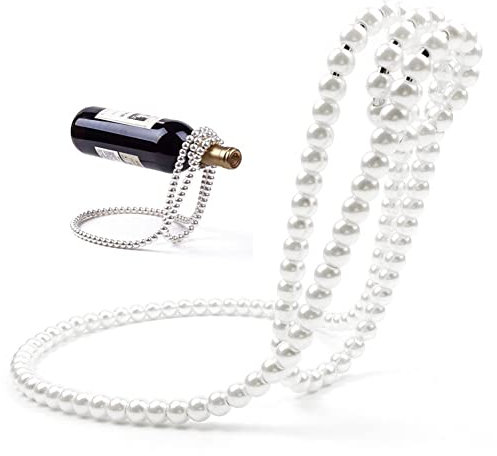 Pearl Chain Wine Rack Metal Magic Chain Wine Bottle Holder Hanging Wine Rack for Home Decoration
