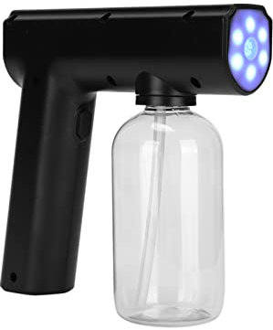 Pulverizador Atomizador de Mano, Pistola de Nano Recargable, 300 Ml, Pistola Pulverizadora Desinfectante Eléctrica Portátil con Atomizador de Luz para el Hogar, la Oficina (Negro)