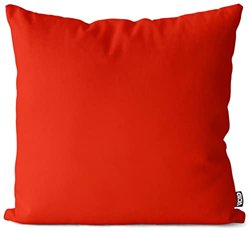 VOID Kissenbezug wetterfest Kissenhülle Polyester wasserfest Dekokissen Outdoor Kissen Zierkissen, Kissen Größe:80 x 80 cm, Kissen Farbe:Rot