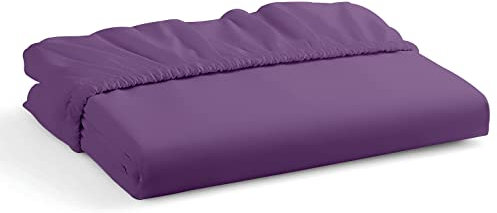 Fitted bed Sheet 25CM Deep Purple Double Bed Size Hotel Quality Microfiber (Purple, Double 25CM)