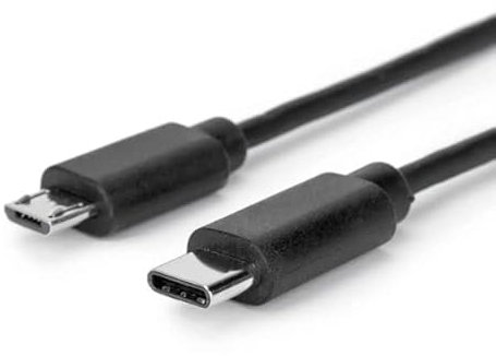 Mr. Gadget's Solutions® Cable de carga USB tipo C a Micro-B 2.0, cable OTG para smartphones, tabletas, discos duros, cámara, portátil, 3.3 pies (1 metro), color negro