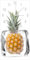 Wallario Design-Wanduhr Ananas in Eiswürfel - Eiskaltes Obst aus Glas, Motiv-Uhr Größe 30 x 60 cm, weiße Zeiger