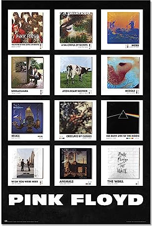 Grupo Erik Poster Pink Floyd Poster Covers Kunstdruck - Deko Wohnzimmer oder Deko Schlafzimmer - Deko Zimmer - Größe : 61 x 91 - Offizielle Lizenz - Pink Floyd Fanartikel