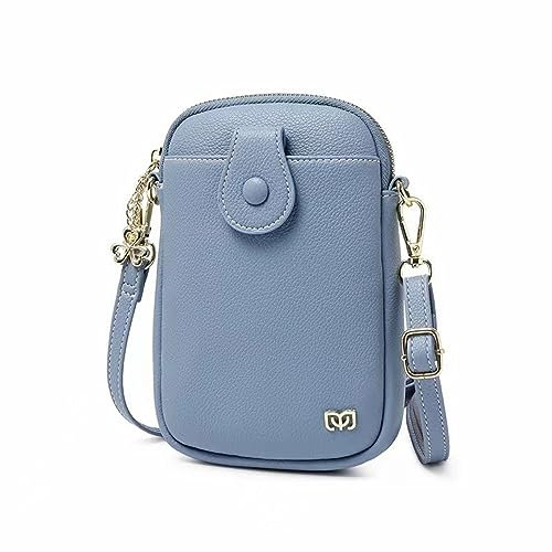 Severnier Handytasche zum umhängen, aus echtem Leder, Damen Crossbody Tasche für Handy, Stilvolle elegante Damen Umhängetasche mit breitem Schulterriemen aus veganem Leder, Kreditkartentasche