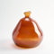 Vase Bas en Verre recyclé et Design Lisse irrégulier - Vase en Verre Artisanal de Style méditerranéen Décoration de Maison (Ambre)