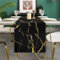 Frühlings Tischläufer Modern Tischläufer Leinen Sommer 40 x 140 cm Schwarzer Marmor Goldene Textur Abstrakte KunstTischdecke für Esstisch Party Hochzeit Ostern Wohnzimmer