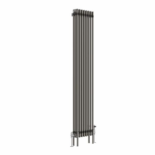 NRG 1800 x 380mm Raw Metal Traditional Cast Iron Style Triple Column Vertical Radiator Central Heating Radiator Perfect for Bathrooms, Kitchen, Living Room