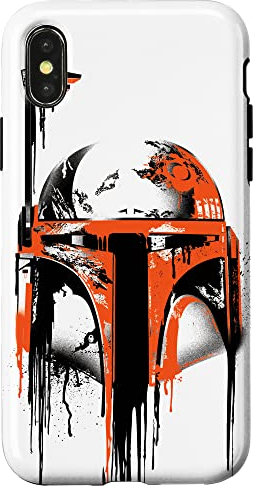Hülle für iPhone X/XS Star Wars Boba Fett Helm Farbe Drip White