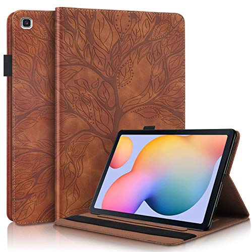 Succtopy Case for Galaxy Tab S6 Lite 10.4 Inch 2024/2022/2020 Folio Flip PU Leather Cover with Pen Holder,Protective Tablet Case with Stand Function Samsung Galaxy Tab S6 Lite 10.4 Inch Brown