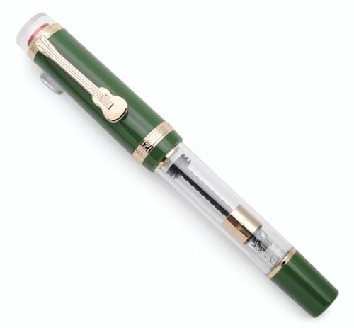 JINHAO 1935 Fountain Pen TIANDAO Series #8 Nib Ink Pen with Guitar-Shaped Clip and Ink Converter (M Nib 0.7mm, Army Green)