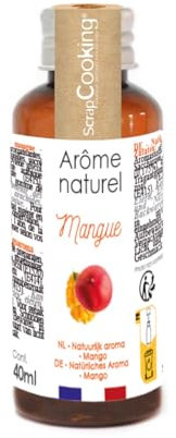 ScrapCooking - Arôme Naturel Liquide de Mangue 40ml - Arôme pour Pâtisserie, Yaourts, Gâteaux, Cheesecakes, Biscuits, Cakes, Mousses, Glaces, Smoothies - 4391