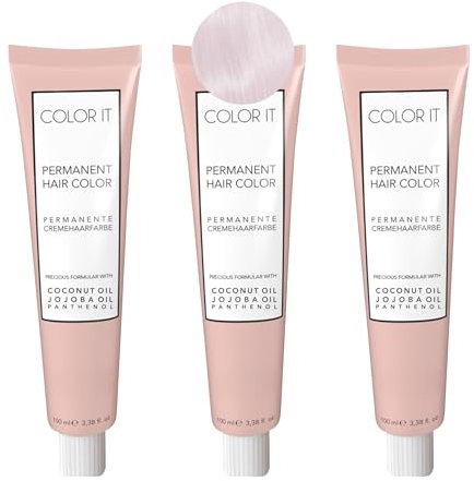 COLOR.IT by BM - Permanente Haarfarbe in Salonqualität, 3x 100ml (12.119 Superaufheller Platinblonde Hellviolett, 3er Pack)