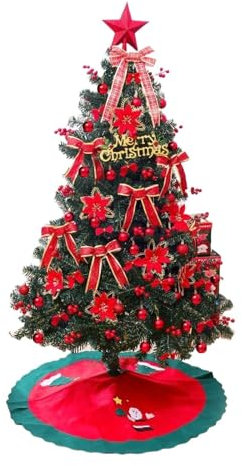 FLOATING Albero di Natale Veloce Chirstmas Tree Set, Albero Decorativo, Albero di Natale Artificiale per Esterni(Red Set)