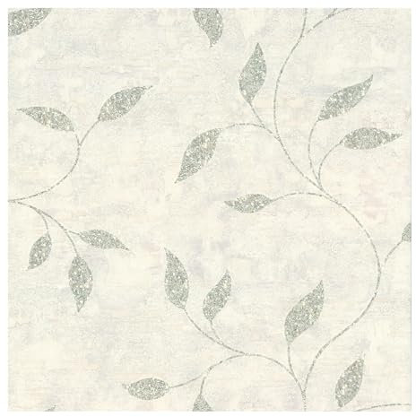 Boutique Ornamental Leaf Sage Textured Floral Wallpaper