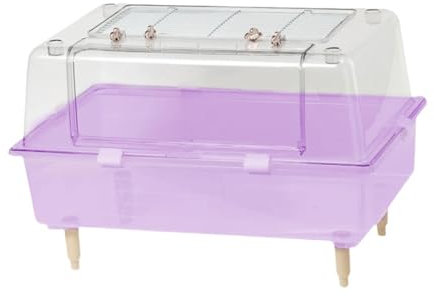 Sharplace Clear Hamster Cage Clear Hamster Habitat Box Pet Enclosure Small Animal Cage Mice Small Animals Gerbils Hedgehog Guinea Pigs, purple