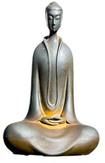 Fgbetcv Japanischer Zazen-Buddha, Gusseisen-Mönch-Figur, minimalistischer Buddha, für drinnen und draußen, Zen-Dekoration, Meditations-Buddha, Heimdekoration für spirituelle Räume (B)