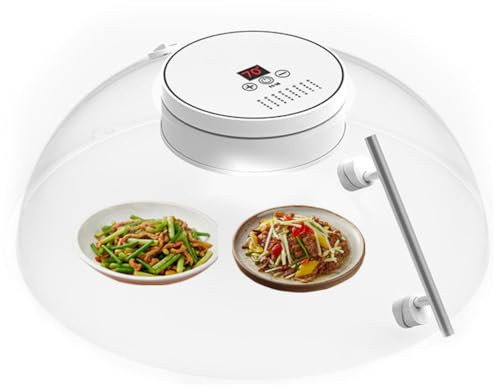 CYTBEK Food Warming Cover Dish Lid, 90W Plate Warmer Electric, with Handle Adjustable Temperature 40~70℃, Keep Warm and Prevent Cold, Fast Thawing, Hook Design, for Dining Table,62cm/24.4in