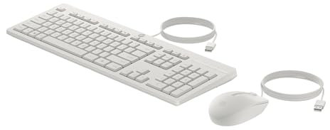 HP 225 - Tastatur-und-Maus-Set - 100% - Full Size - USB - QWERTZ - Deutsch - Cashmere White
