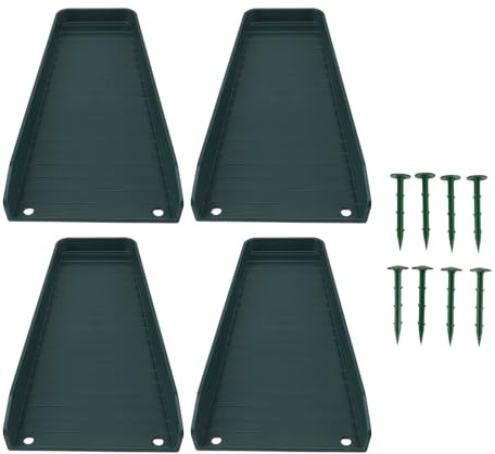 Rain Gutter Downspout Splash Block, Drain Rainwater Away from The House, Plastic Guard Prevent Soil Erosion, with 8 Fixing Nails for Stability, Suitable for All Types of
