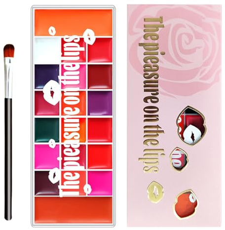 Lipgloss-Palette | Farbiger Lippenstift, wasserfester und schweißfreier Rouge, Lidschatten, One-Make-up-Palette, mattes Make-up | Puder-Lidschatten-Stempel