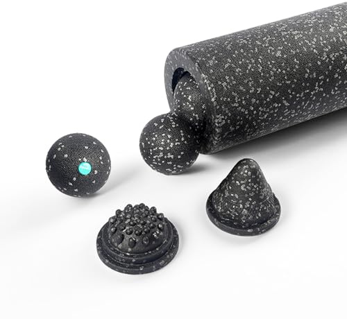 5-in-1 Schaumstoffrollen-Set zur Muskelerholung - Inklusive Yoga-Rolle, Massageball, Erdnussball, Kegel und Akupressurscheibe - für Rücken-, Bein- und Ganzkörperentlastung