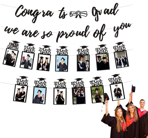 Hobngmuc Bildbanner – Congratulations Graduate Banner | Hintergrund Requisiten, Congrats Grade Party Supplies für Grundschule Senior Kindergarten Feier