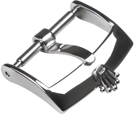 ROUHO Acier Inoxydable Boucle à Aiguille Bracelet Cuir Montre, Fermoir Montre Accessoire pour Rolex Daytona Submariner GMT