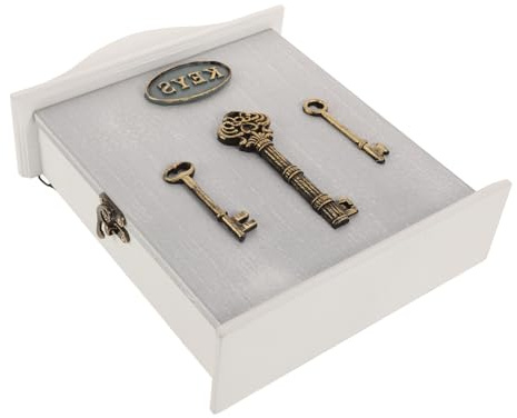 DEARMAMY Boîte à Clés Murale Bois Style Européen Vintage Organisateur Mural avec Crochets Pratiques Étagère Maison Rustique pour Entrée et Rangement Clés et Bijoux