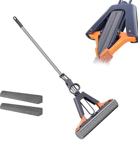 Fregona para Quitar Manchas de Alta Resistencia, Esponja con Rodillo para Limpieza, para Sala de Estar, baño, Dormitorio, Comedor, apartamento