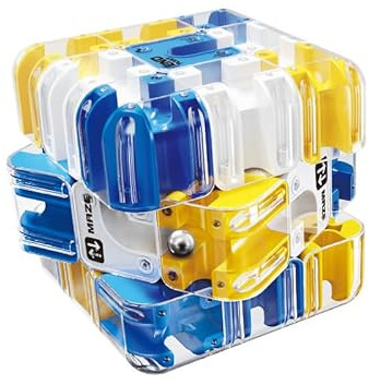 3D Labyrinth Puzzle würfel, 3D kugellabyrinth Mit Rollenden Kugeln, Blau Labyrinth würfel, Räumliches Bewusstseins-Gehirntrainingsspielzeug für Stressabbau Logikentwicklung, Lernfokus-Spielgeschenk