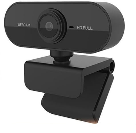 GIZNXBA Webcam For PC Laptop Desktop Computer, USB Webcam With Microphone, 360° Rotation Pan & Tilt, Privacy Shutter, Streaming Camera, For Meeting/Online Video Calls(Black A,1080p)